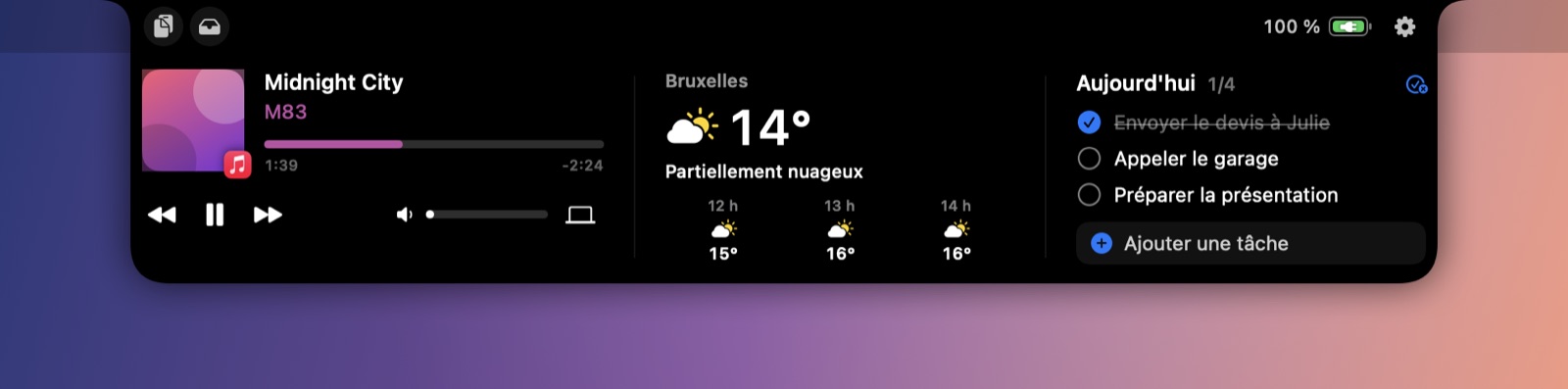 Choisissez vos widgets